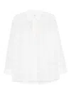 Totême Sheer Geometric Crochet Shirt With Long Sleeves In White