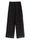 Totême Geometric-pattern Pants In Black