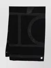 Totême Geometric Pattern Wool Scarf With Soft Texture In Black