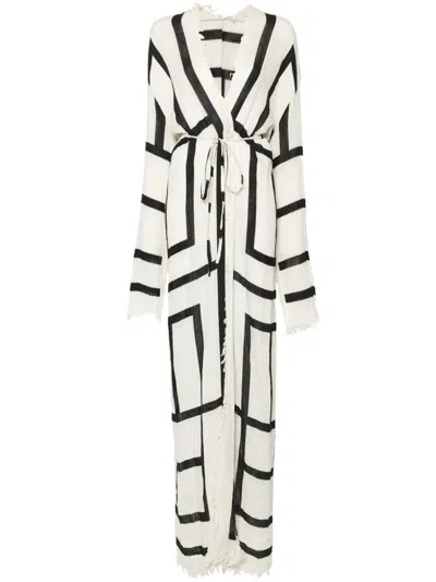 TOTÊME GEOMETRIC-PRINT WRAP DRESS