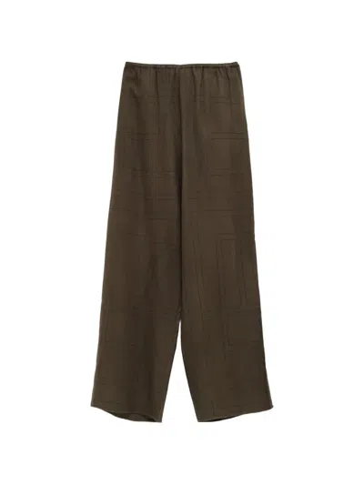 Totême Geometric Seam Trousers In Brown
