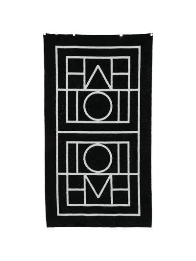Totême Geometric-pattern Beach Towel In Black