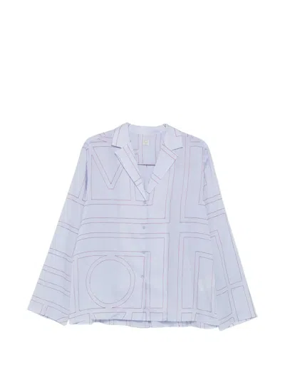 Totême Geometric-pattern Long-sleeve Shirt In Multi