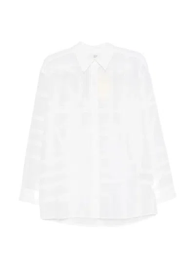 Totême Geometric-pattern Shirt In White