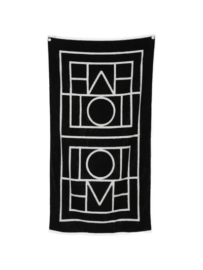 Totême Geometric-pattern Towel In Orange