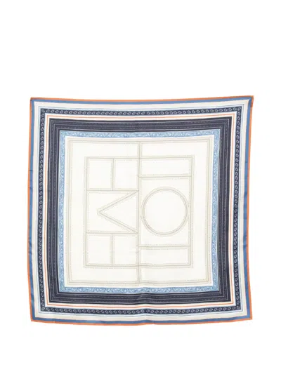 Totême Geometric-print Scarf In White