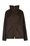 Totême Womens Bark Country Funnel-neck Cotton Jacket In Brown