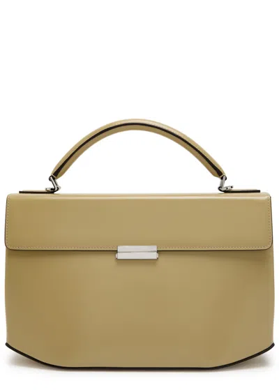 Totême Toteme Glossed Leather Top Handle Bag In Sand