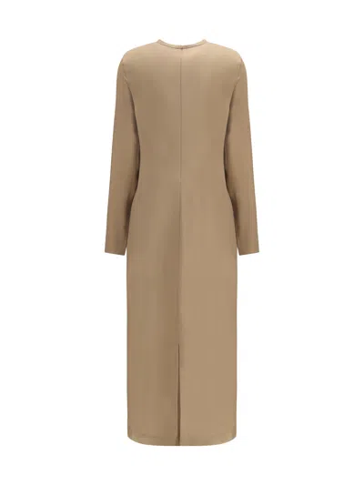 Totême Toteme Glossy Satin Dress In Neutral