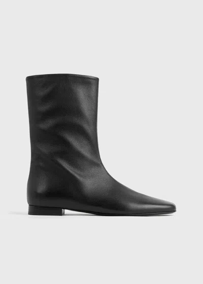 Totême Grained-leather Ankle Boots Black