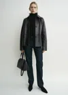 Totême Grained Leather Jacket Black In Black