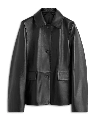Totême Paneled Textured-leather Jacket In Black