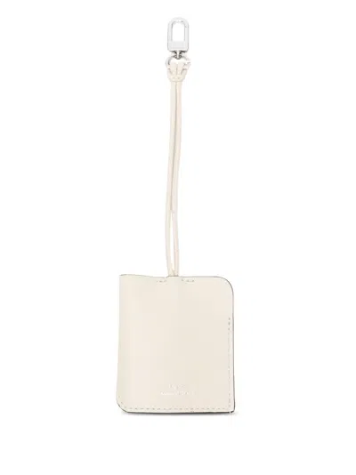 Totême Grained-leather Keyring In White