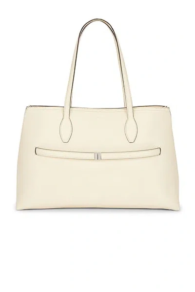 Totême Grained Leather Lounge Tote Bag In White