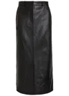 Totême Toteme Grained Leather Midi Skirt In Black