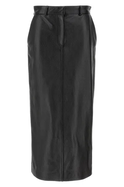 Totême 'grained Leather' Skirt In Black