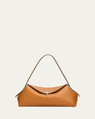 Totême Grained Leather T-lock Shoulder Bag In Brown