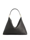 Totême Beveled Grain Leather Shoulder Bag In Black