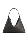 Totême Beveled Grain Leather Shoulder Bag In Black