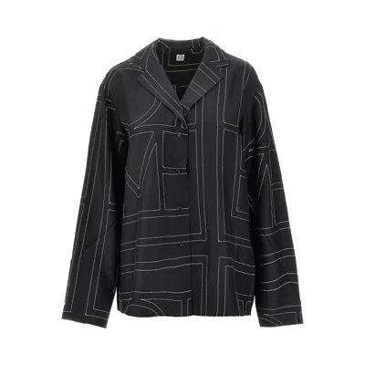 Totême Gram Silk Pyjama Shirt In Black