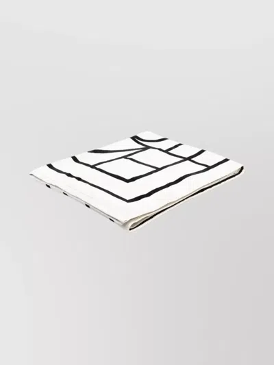 Totême Graphic Monogram Beach Towel With Soft Texture In White