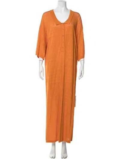 Pre-owned Totême Graphic Print Long Dress W/ Tags In Orange