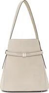 Totême Gray Belted Suede Bucket Bag
