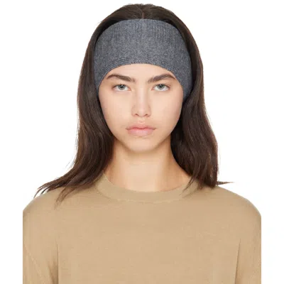 Totême Gray Cashmere Headband In Dark Grey Melange