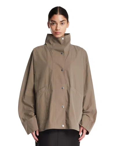 Totême Gray Cotton-blend Parachute Jacket In Gray Grigio   #626262