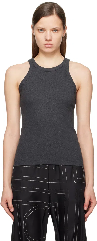 TOTÊME GRAY CURVED RIB TANK TOP