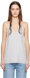 Totême Toteme Double-halter Silk Top 38 In 132 Glacier