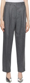 Totême Gray Double-pleated Tailored Trousers In Grey Melange 074