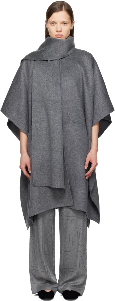 Totême Toteme Doublé Scarf Coat Clothing In Gray