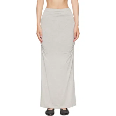 Totême Gray Draped Jersey Maxi Skirt In Neutral