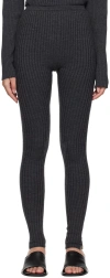 Totême Gray High-rise Leggings In 359 Dark Grey Melang