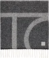 Totême Gray Monogram Jacquard Scarf In Multi