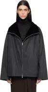 Totême Black Solid Zipped Jacket In Black