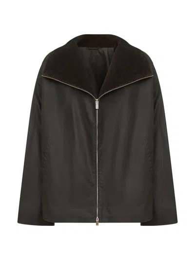 Totême Green Waxed Cotton Country Jacket