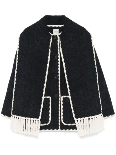 Totême Toteme Pre Wool Scarfed Jacket In Black