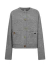 Totême Grey Cashmere Blend Knit Cardigan In Gray