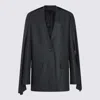 Totême Grey Viscose Blazer In Black