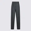 Totême Grey Viscose Pants In Blue