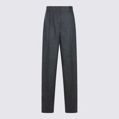 Totême Grey Viscose Trousers In Blue