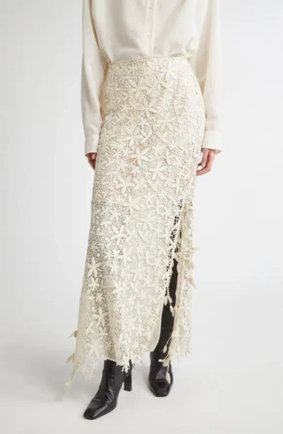 Totême Toteme Guipure Lace Maxi Skirt In White