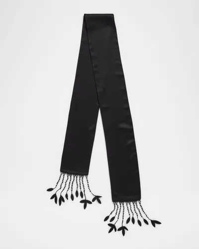 Totême Guipure Lace Tuxedo Scarf In Black