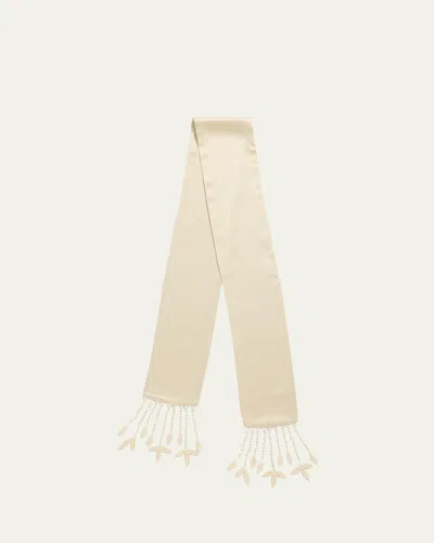 Totême Guipure Lace Tuxedo Scarf In White