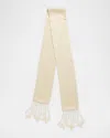 Totême Guipure Lace Tuxedo Scarf In White