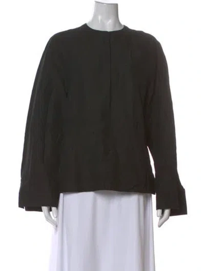 Pre-owned Totême Half Button Linen Shirt Linen Top In Black