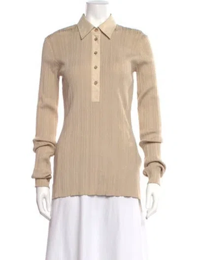 Pre-owned Totême Half Placket Knit Shirt Nylon Polo In Neutral