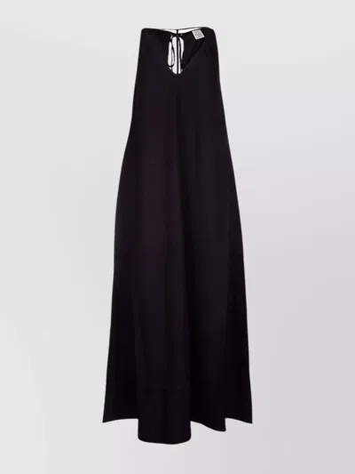 Totême Double-halter Silk Maxi Dress In Black
